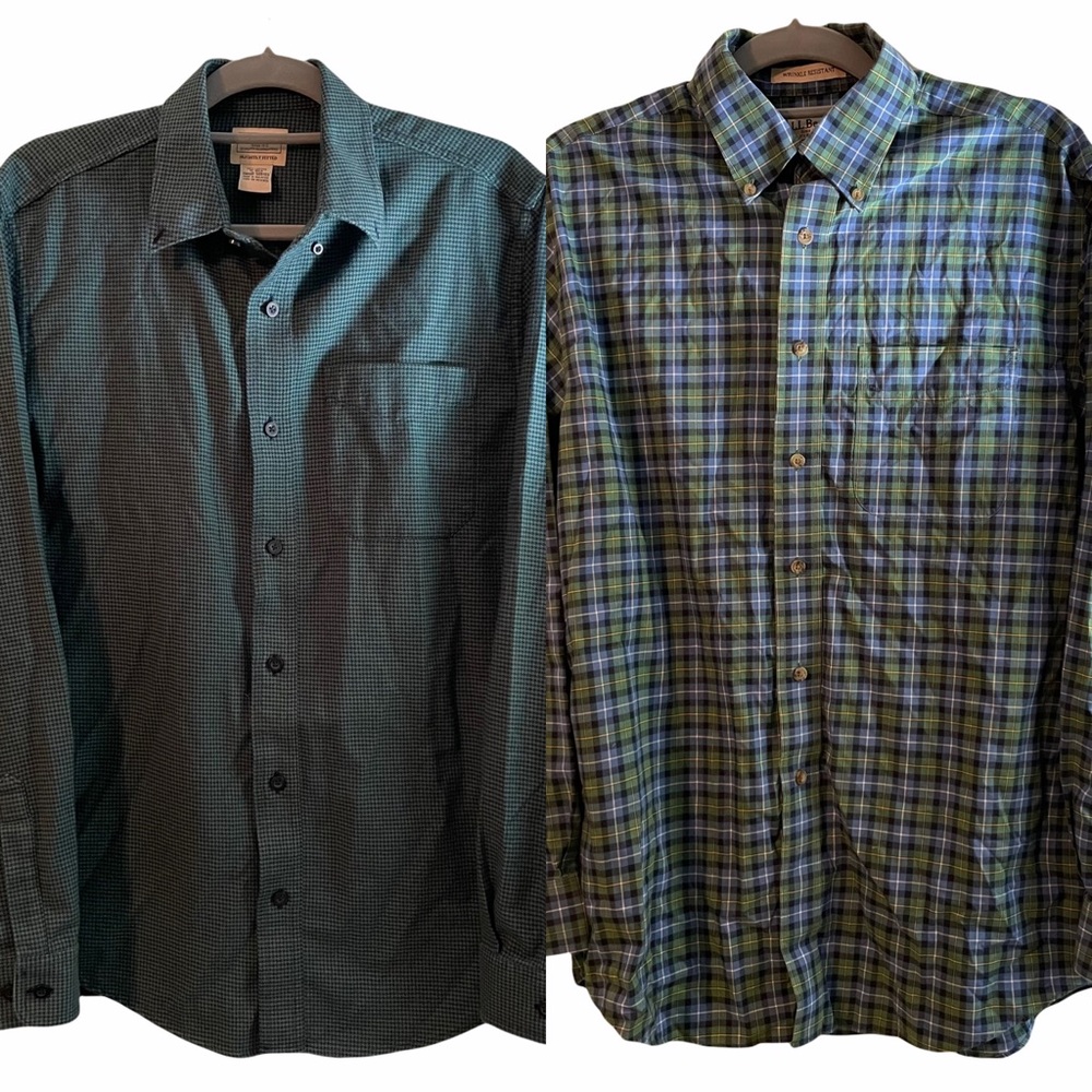 L.L. Bean Button Up 100% cotton Set of 2 button up shirts Size Medium
